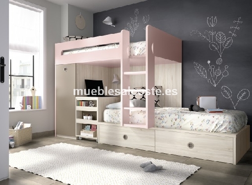Dormitorio juvenil litera tren