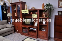 SALN MODULAR EN MADERA MACIZA COLOR CEREZO