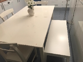 mesa blanca cocina