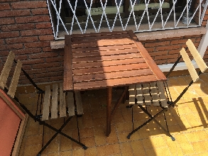 Mesa jardin AMPLARO - IKEA con 2 sillas