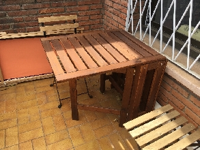 Mesa jardin AMPLARO - IKEA con 2 sillas