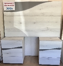 CABECERO DE 135 CON 2 MESITAS DE 50 CMS.