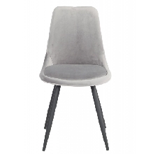 Silla ALDO BLACK, metal, terciopelo gris