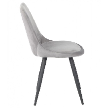 Silla ALDO BLACK, metal, terciopelo gris