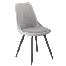 Silla ALDO BLACK, metal, terciopelo gris