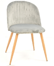 Silla GLAMOUR, metal, terciopelo gris