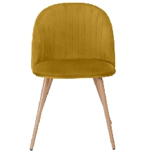  Silla GLAMOUR, metal, terciopelo amarillo mostaza