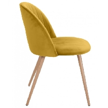  Silla GLAMOUR, metal, terciopelo amarillo mostaza