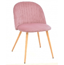 Silla GLAMOUR, metal, terciopelo rosa