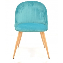 Silla GLAMOUR, metal, terciopelo turquesa