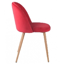 Silla GLAMOUR, metal, terciopelo rojo burdeos