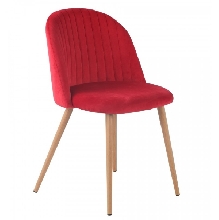 Silla GLAMOUR, metal, terciopelo rojo burdeos