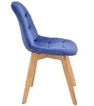 Silla LOREAL, madera, terciopelo azul