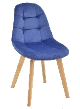 Silla LOREAL, madera, terciopelo azul