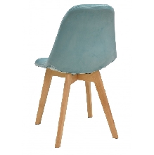 SILLA LOREAL, MADERA, TAPIZADA VELVET VERDE AGUA