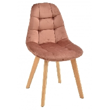 SILLA LOREAL, MADERA, TAPIZADA VELVET ROSA CORAL