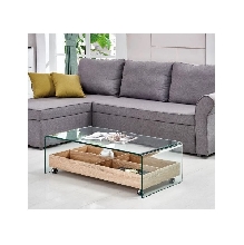 MESA BAJA MARIANA, CRISTAL, MADERA