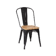 Silla OLIX, acero, madera, negra.