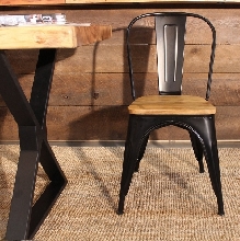 Silla OLIX, acero, madera, negra.