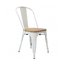 SILLA OLIX, ACERO, MADERA, BLANCA