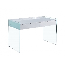 MESA LEMOSIN, CRISTAL, LACADA BLANCA, 120 x 60 CMS