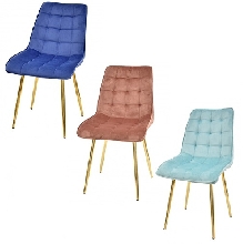 SILLA GINA, METAL DORADO, TEJIDO VELVET