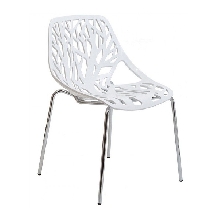 SILLA ARON, CROMADA, POLIPROPILENO BLANCO