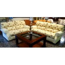 SOFAS 3 Y 2 PLAZAS BEIGS ESTAMPADO