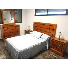 DORMITORIO CEREZO PATINA NEGRA 150