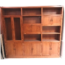 LIBRERIA MODERNA COLOR CEREZO 245 X 35 X 217