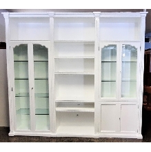 LIBRERIA BLANCA CON VITRINAS Y PUERTAS 285 X 45 X 252