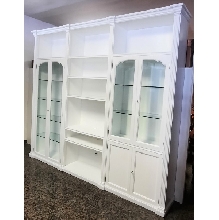 LIBRERIA BLANCA CON VITRINAS Y PUERTAS 285 X 45 X 252