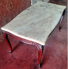 MESA CENTRO MADERA MARMOL 93 x 52 x 44