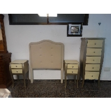 DORMITORIO COMPLETO LACADO Y PLATA