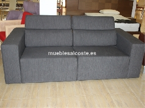 Sofa tela 3 plazas con cabeceros abatibles