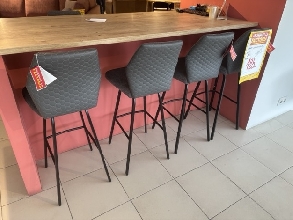 taburete alto gris bar