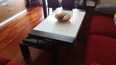 Conjunto mesa comedor, seis sillas y mesa elevable