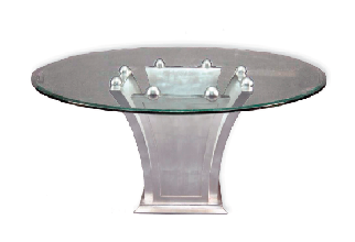 pedestal+cristal en pan de plata