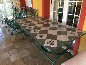 Mobiliario Jardn, mesa y seis sillones