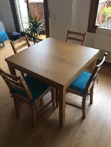 4 Sillas LERHAMN IKEA + MESA extensible