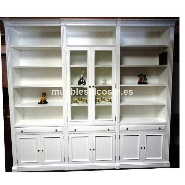 LIBRERIA BLANCA CAPITELES 280 X 42 X 248