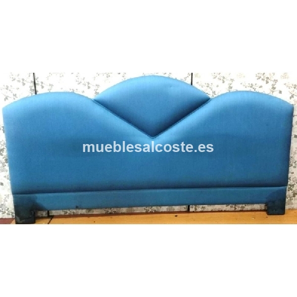 CABECERO TAPIZADO AZUL USADO 240 X 125