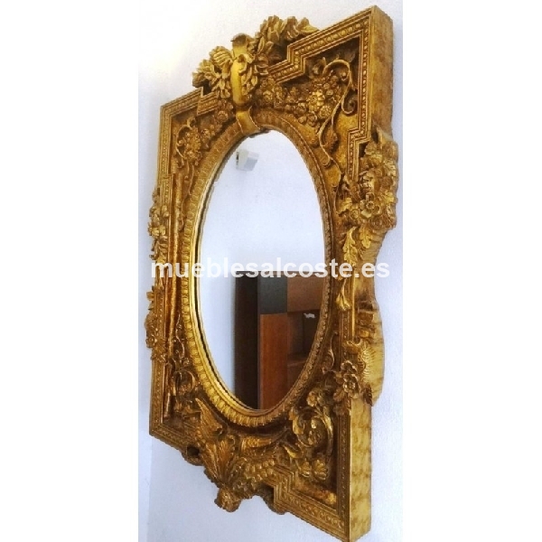 ESPEJO DORADO RESINA TALLAS GRANDE 140 X 125