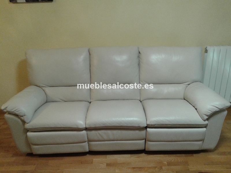 Conjunto de sofas de piel blancos, alta calidad