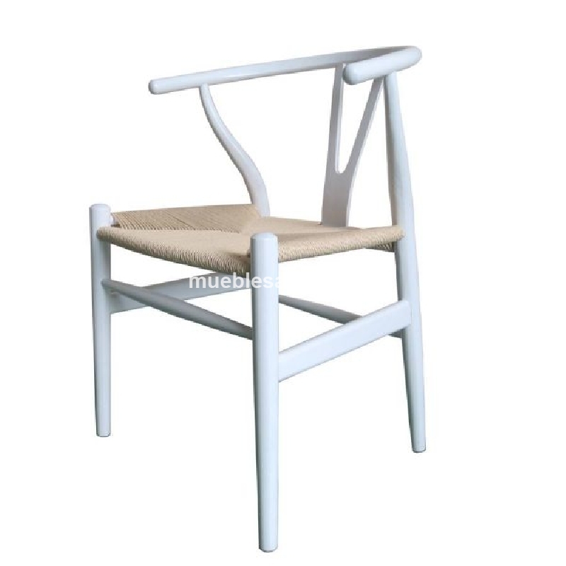 Silla Wishbone de Roble en color Blanco