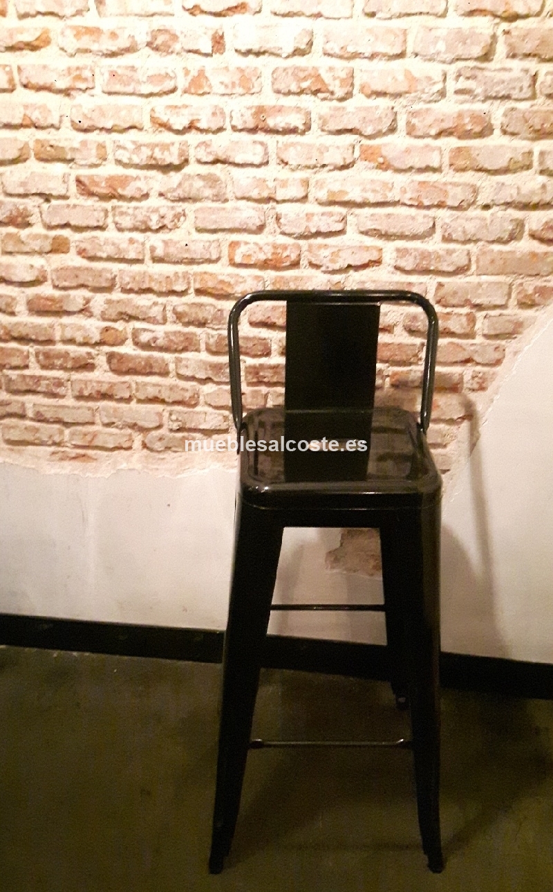 2 sillas taburete alto negro