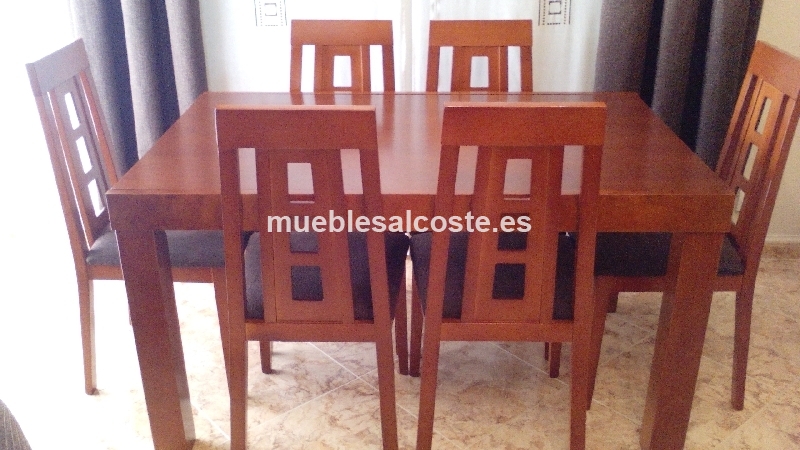 Conjunto mesa y seis sillas de saln 