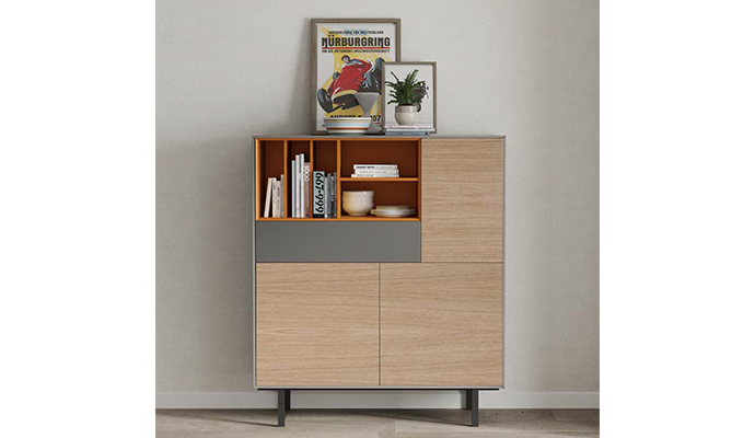 Mueble aparador de estilo moderno en color gris y ssamo